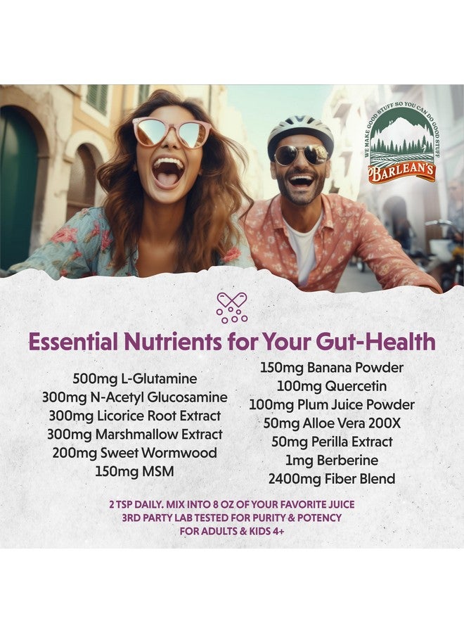 BARLEAN'S Barlean’s Intestinal Repair Gut Health Powder with 16 Digestive Supplements, L-Glutamine, Marshmallow & Licorice Root, Aloe Vera, and Fiber Mixed Berry Flavor, 6.35 oz - Image 5