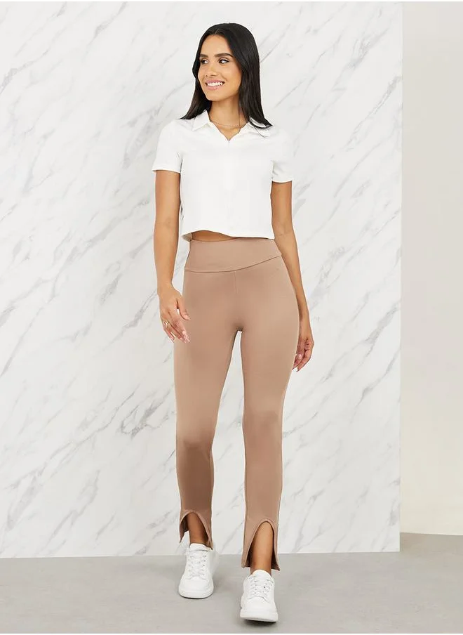 Styli Curved Hem Ankle Length Legging