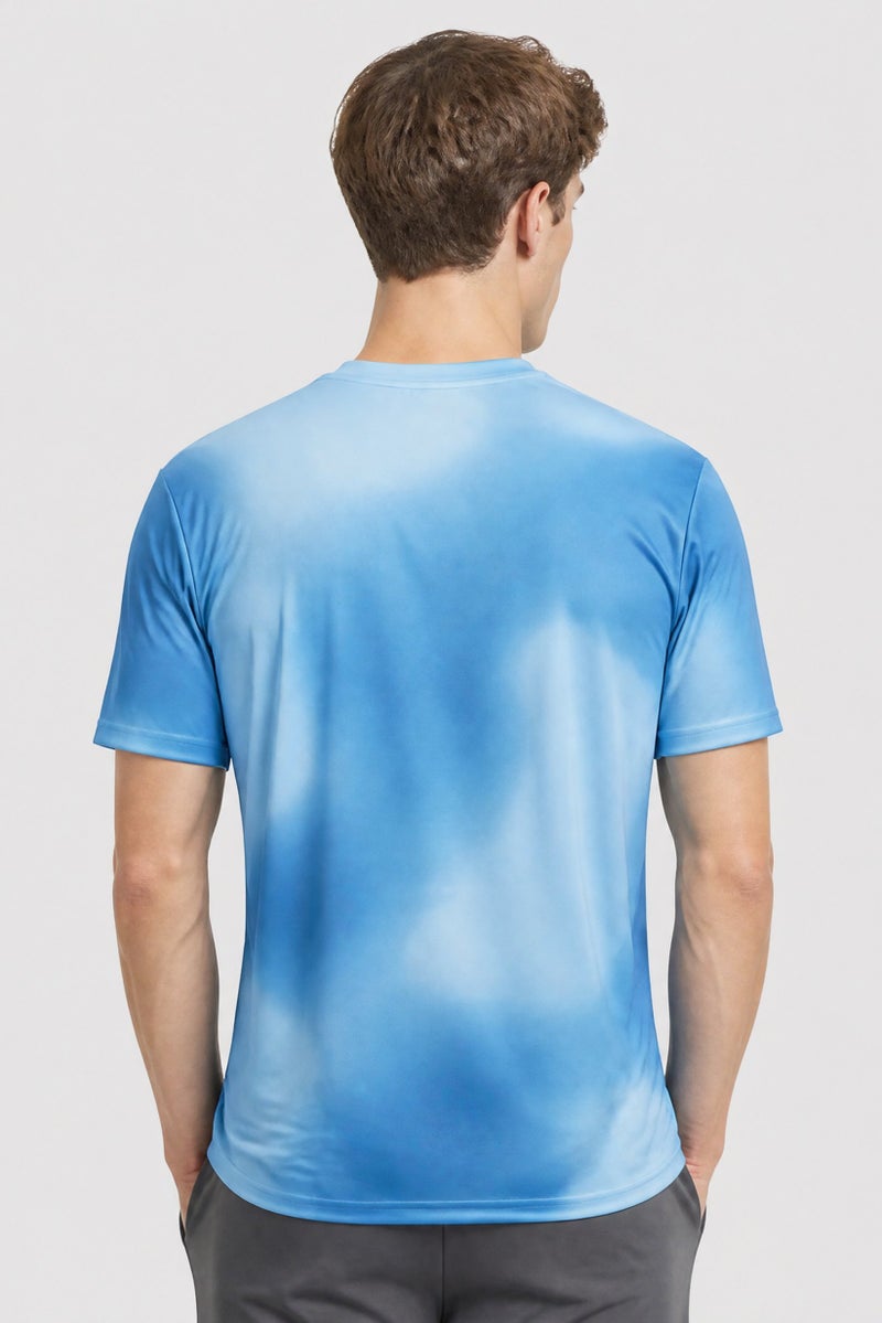Mizuno Men Sportswear Fit Short Sleeve Brand Logo Training T-Shirt, Blue - Image 4