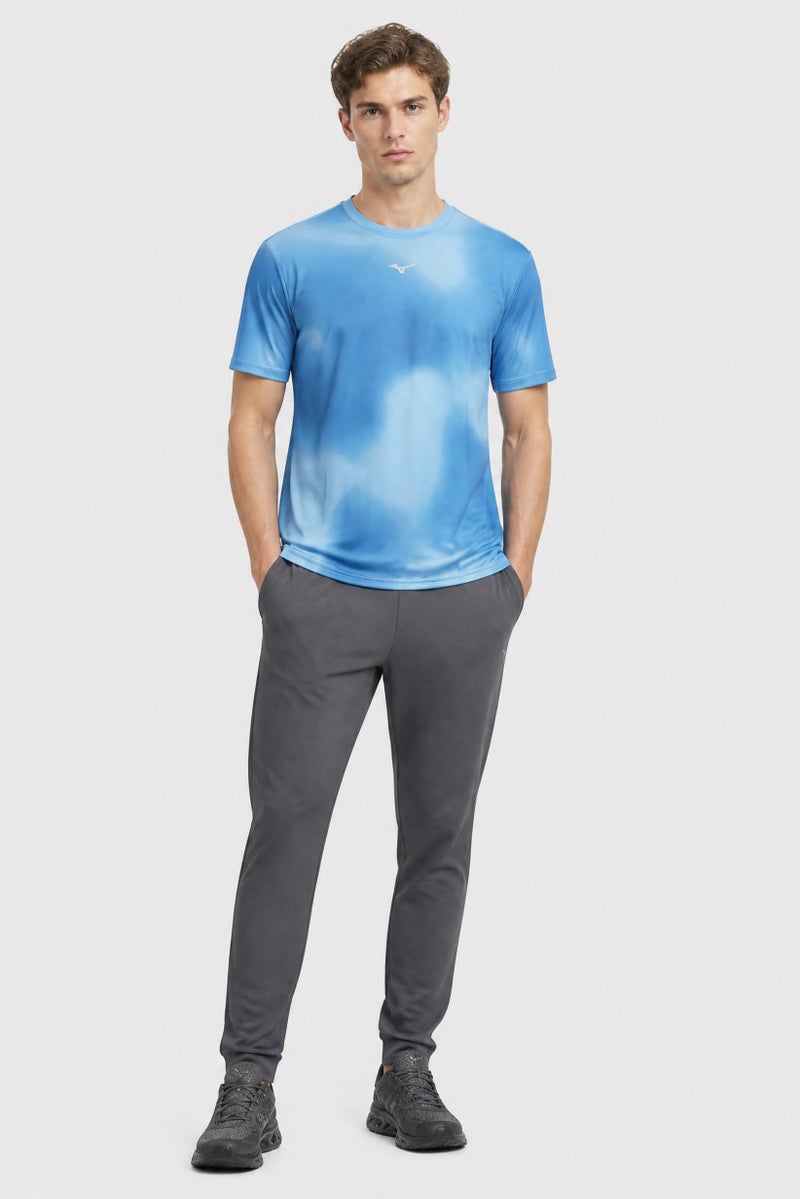 Mizuno Men Sportswear Fit Short Sleeve Brand Logo Training T-Shirt, Blue - Image 2