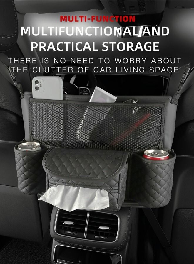 GROIC Car Net Pocket Handbag Holder Between Seats, Large Capacity Car Storage Bag Mesh Organizer for Car Front Seat Car Organizer  - Image 4