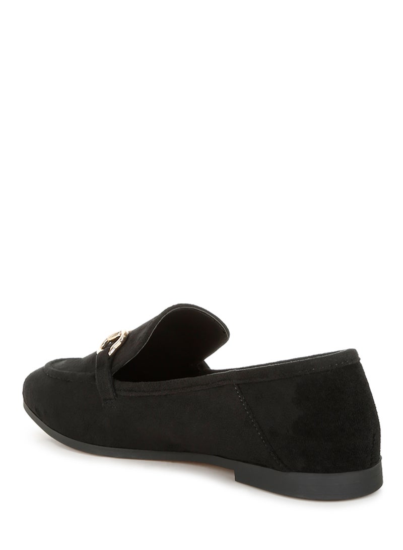 London Rag Women's Horsebit Embellished Loafers in Black - Image 3