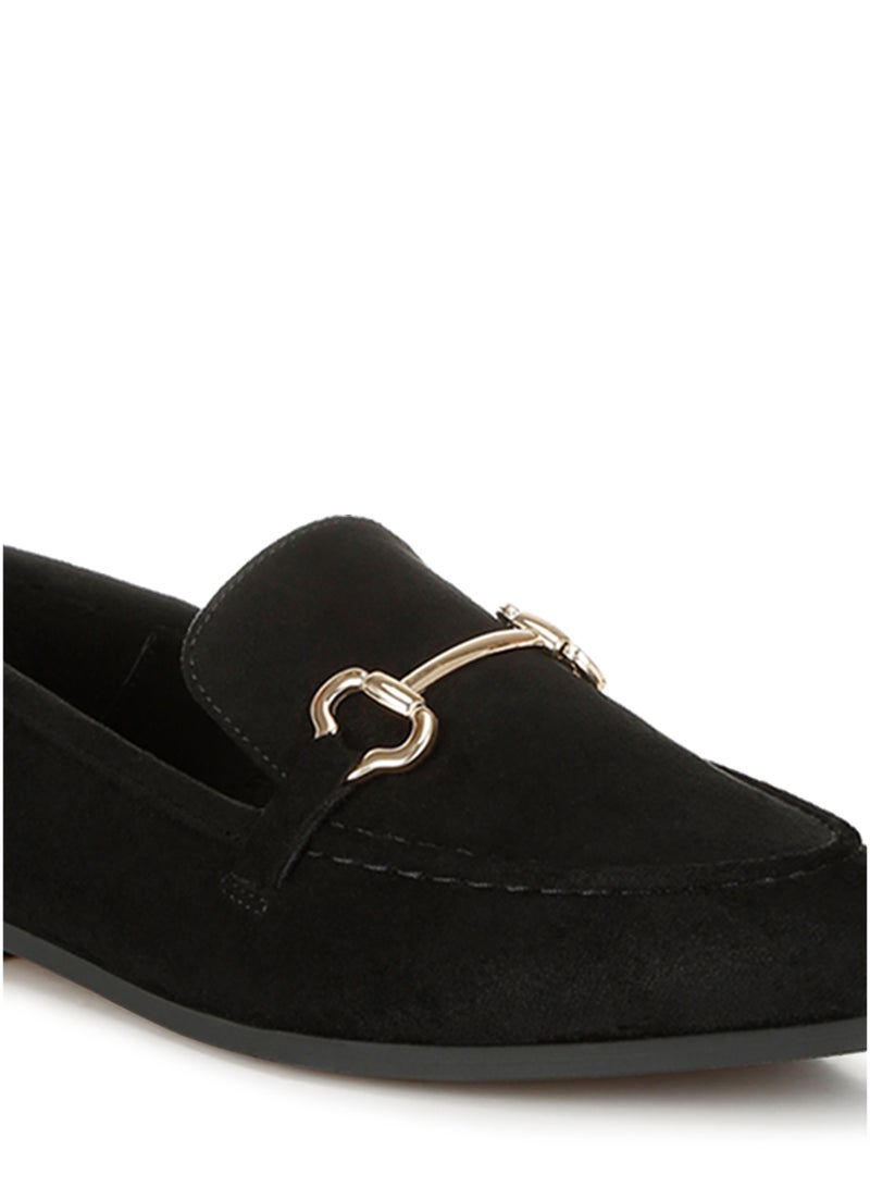 London Rag Women's Horsebit Embellished Loafers in Black - Image 5