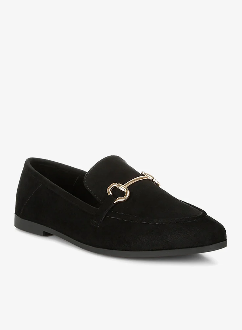 London Rag London Rag Women's Horsebit Embellished Loafers in Black