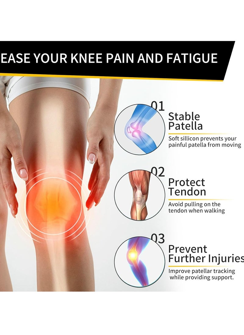 2 Pack Knee Strap for Pain Relief, Patella Stabilizing Brace for Hiking, Sports, Running, Tendonitis, Squats.