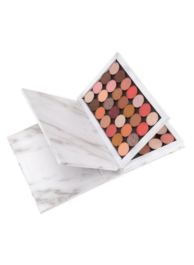 ألون لوحة ألوان رخامية مغناطيسية على شكل كتاب من Allwon مكونة من 4 طبقات، صندوق تخزين كبير فارغ لظلال العيون وأحمر الشفاه وأحمر الخدود والبودرة (أبيض) - Image 5