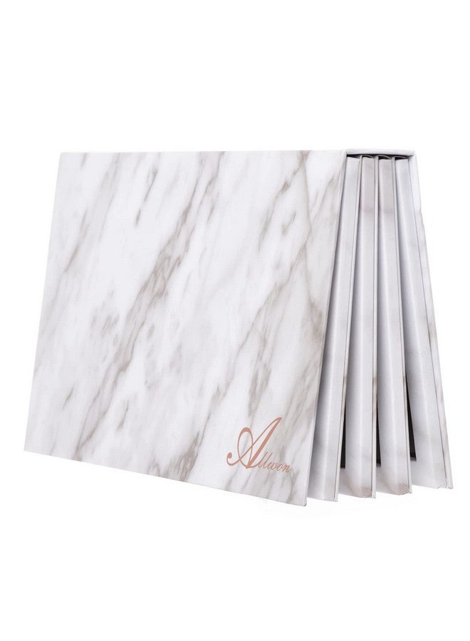 ألون لوحة ألوان رخامية مغناطيسية على شكل كتاب من Allwon مكونة من 4 طبقات، صندوق تخزين كبير فارغ لظلال العيون وأحمر الشفاه وأحمر الخدود والبودرة (أبيض) - Image 1