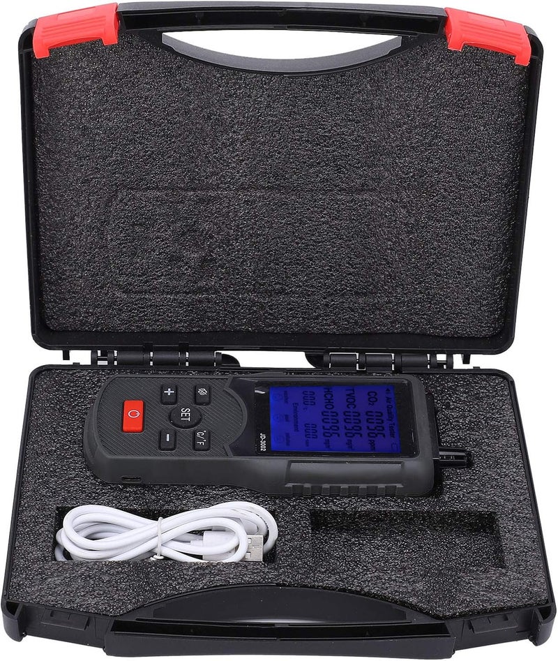 Air Quality Monitor, CO2 TVOC Temperature Humidity Detector Multifunctional Air Quality Tester for Home Air Quality Monitor Indoor for Home Office School - Image 4