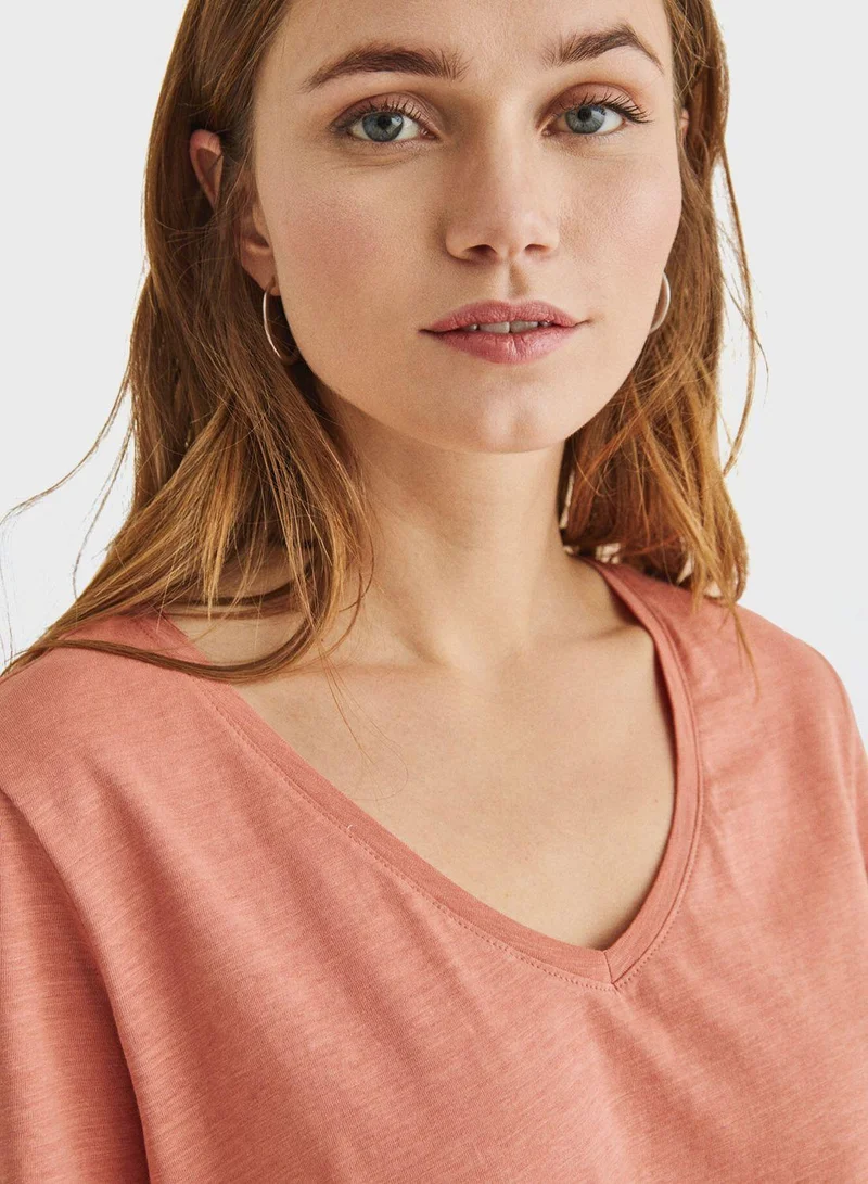 women'secret V-Neck Pyjama T-Shirt