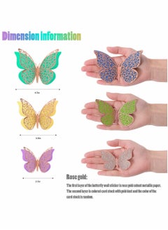 Excefore 3D Butterfly Wall Decor, 36 Pcs Butterfly Decorations Double Layers Wall Stickers for Party Decorations Baby Show Decorations Wedding Decor Room Dcor DIY Gift (Multiple Colors Randomly)  - Image 5