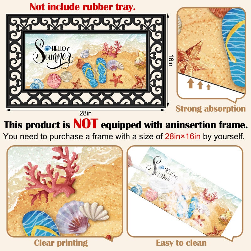 Tinideya Doormat Inserts Seasonal Entrance Doormats Spring Summer Interchangeable Welcome Doormats Welcome Mat for Holiday Front Door Entrance Decor, 22 x 10 Inches(No Frame)(Seasons) - Image 3