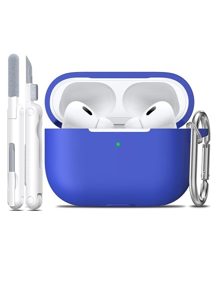 Midwest AirPods Pro 2nd/1st Generation Case with Cleaning kit,Full Protective Silicone Compatible with Apple AirPods Pro 2023/2022/2019 Charging Case,Front LED Visible, Blue - Image 1
