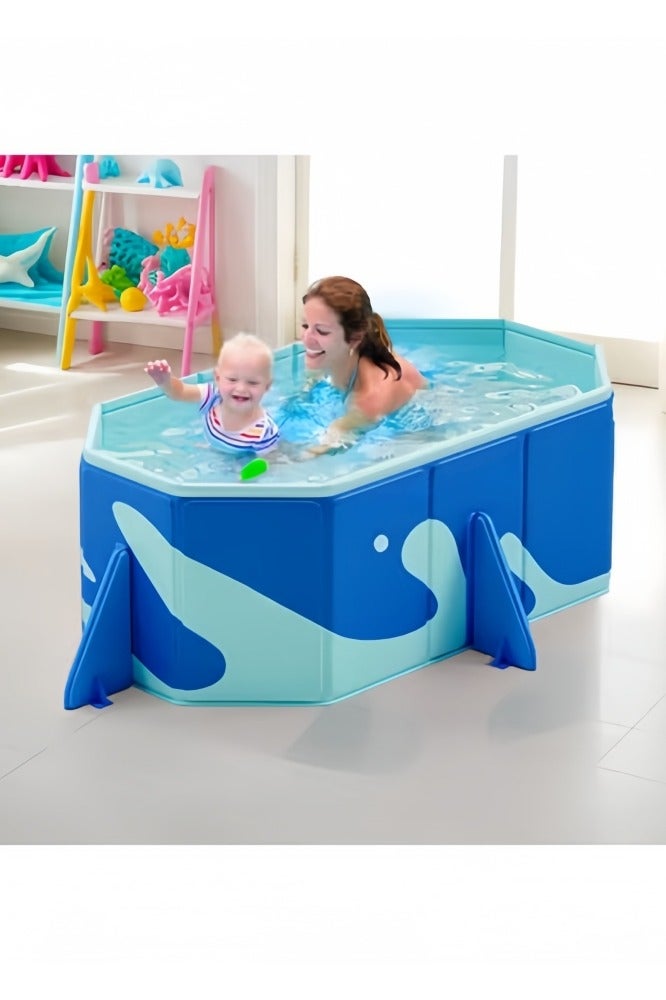 GGEROU Folding Swimming Pool,Non-Inflatable Pool,Oversized Family Pool,Portable Swimming Pool,for Indoor,Outdoor,Garden,Summer Water Party,Give Swimming Ring(156 * 116 * 46cm) - Image 3