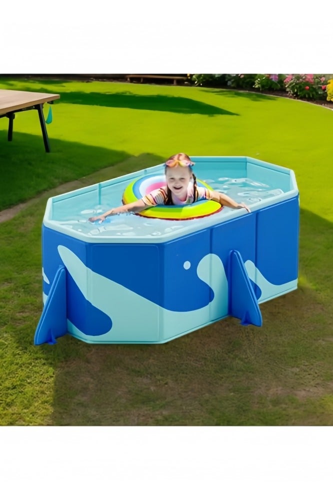 GGEROU Folding Swimming Pool,Non-Inflatable Pool,Oversized Family Pool,Portable Swimming Pool,for Indoor,Outdoor,Garden,Summer Water Party,Give Swimming Ring(156 * 116 * 46cm) - Image 4