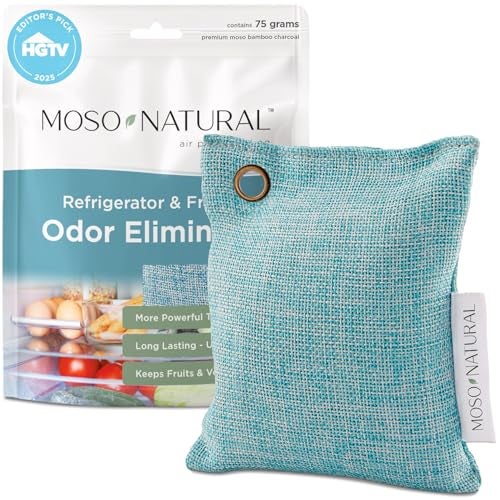 Moso Natural Refrigerator & Freezer Odor Eliminator. Two Year Life Span. More Powerful than Baking Soda. Fridge Odor Absorber, Fridge Deodorizer. - Image 1