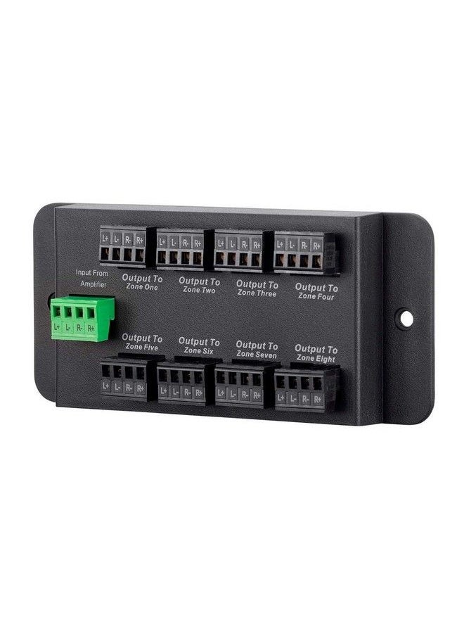 Monoprice - 8 Zone Single Input Speaker Distribution Hub Connect Up To 8 Pairs Of Speakers To A Single Amplifier Or Receiver Black (138161) - Image 1