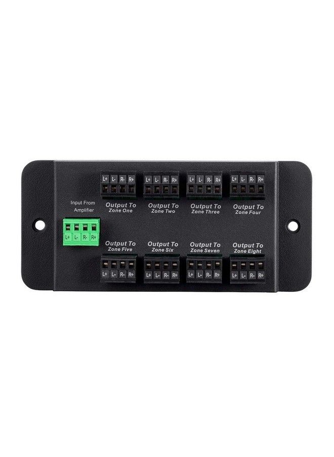 Monoprice - 8 Zone Single Input Speaker Distribution Hub Connect Up To 8 Pairs Of Speakers To A Single Amplifier Or Receiver Black (138161) - Image 1