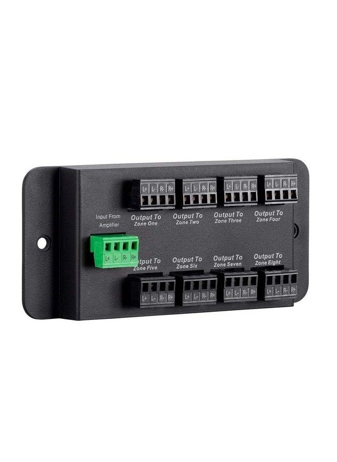 Monoprice - 8 Zone Single Input Speaker Distribution Hub Connect Up To 8 Pairs Of Speakers To A Single Amplifier Or Receiver Black (138161) - Image 1