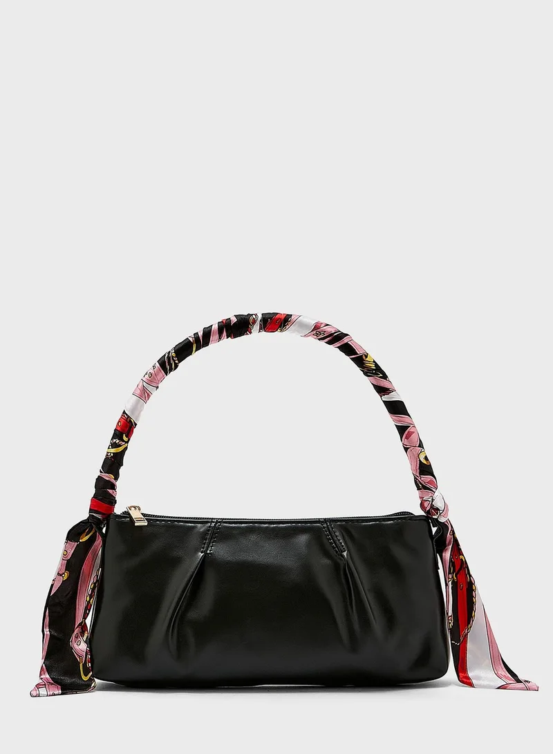 ELLA Scarf Wrapped Handle Baguette Bag