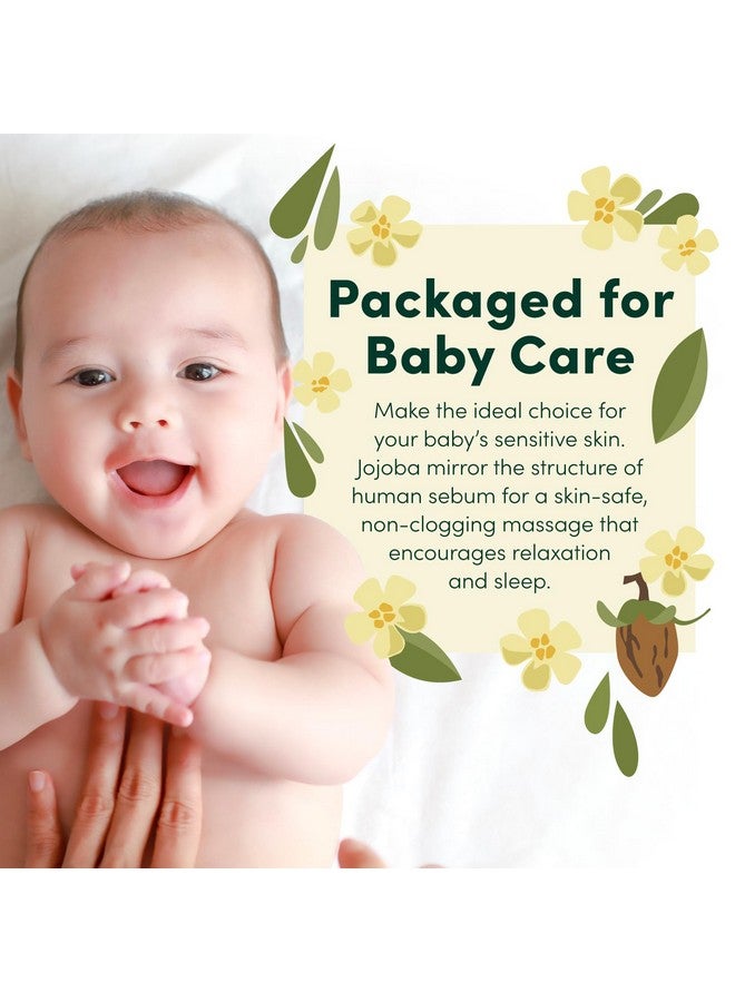 HobaCare 100% Pure Organic Jojoba Baby Oil - Unrefined and Cold Pressed Jojoba Oil - Body & Scalp Massaging Oil for Skin, Hair, and Nails - Helps to Fight Cradle Cap and Dry Skin (8.45 fl oz) - Image 4