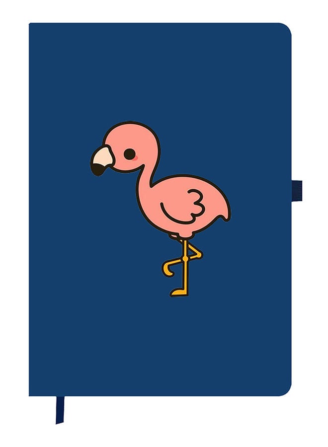 Theodor Designer A5 Thick Blue Hardcover Notebook Flamingo - Image 1