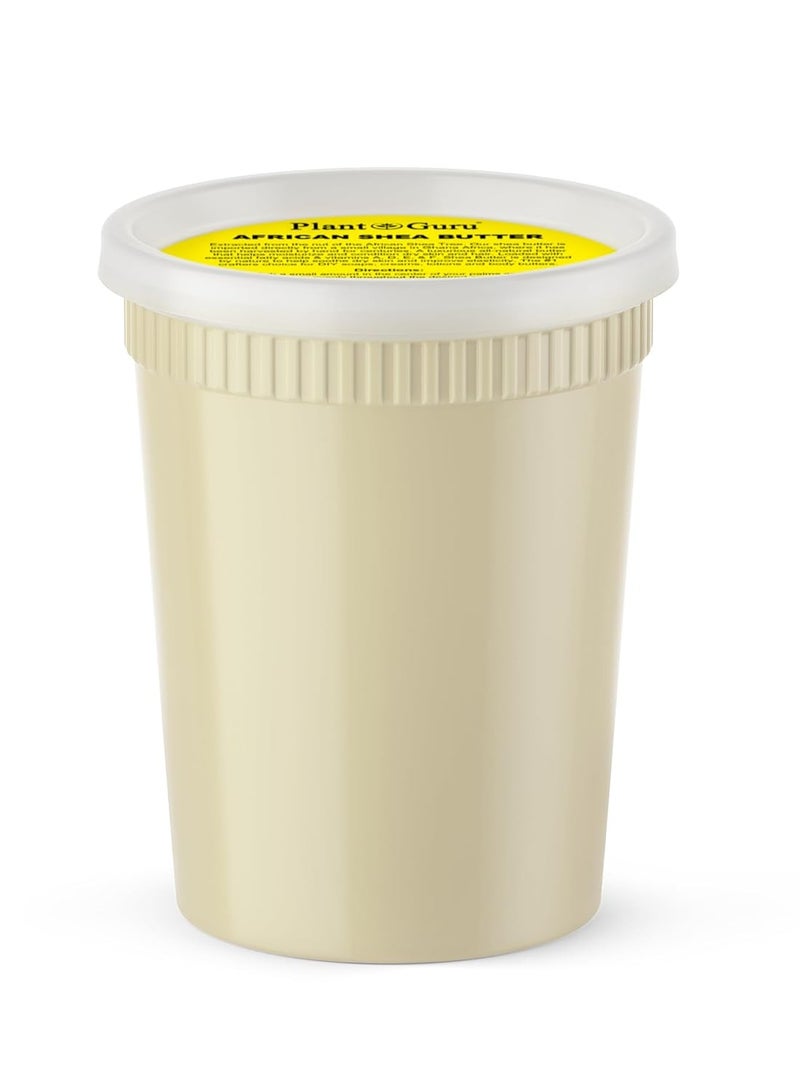 Plant Guru Raw African Shea Butter 32 oz. Bulk 100% Pure Natural Unrefined IVORY - Imported From Ghana - Ideal Moisturizer For Dry Skin, Body, Face And Hair Growth. Great For DIY Soap and Lip balm Making.  - Image 1