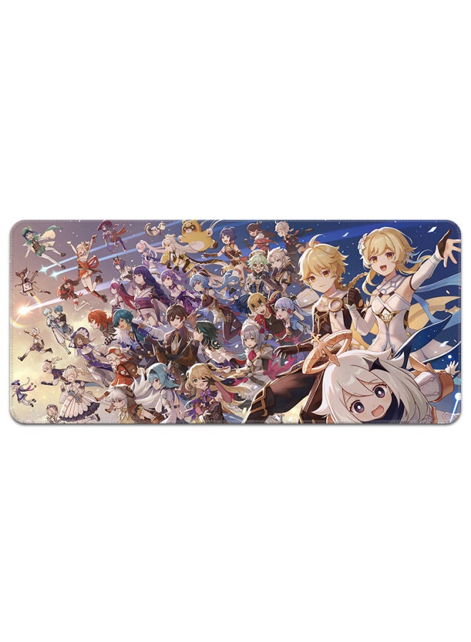 Original God Mouse Pad Large Keyboard Table Pad Two-dimensional Game Men's Peripheral Carved Sunny Sweet Rain God Inside Walnut Corey-Color:800x300x4mm-Pattern:YS019