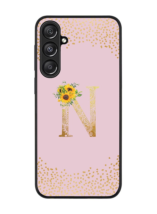 Stylizedd For Samsung Galaxy A16 / A16 5G Case,Slim fit Camera Protection, Shockproof Thin Phone cover - Custom Floral Monogram - N (Pink ) - Image 1