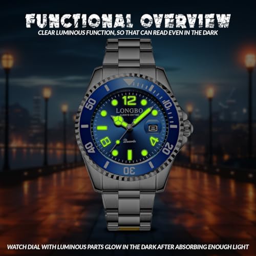 LONGBO Master Royale Analog Watch For Men (Silver-Blue, Stainless Steel) - Image 4