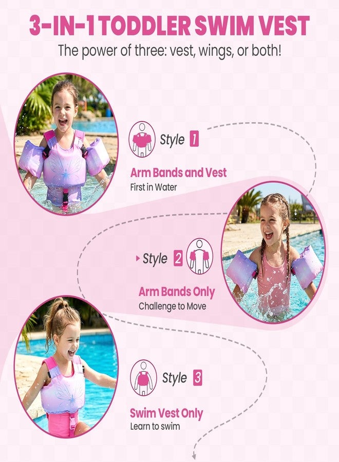 Zeraty Toddler Kids 3-in-1 Swim Vest Pool Floaties for 30,40,50,60,70 lbs Boys and Girls Ages 2,3,4,5,6,7,8 - Swimming Training Jacket with Adjustable Crotch Strap & Detachable Arm Bands Learn to Swim - Image 2