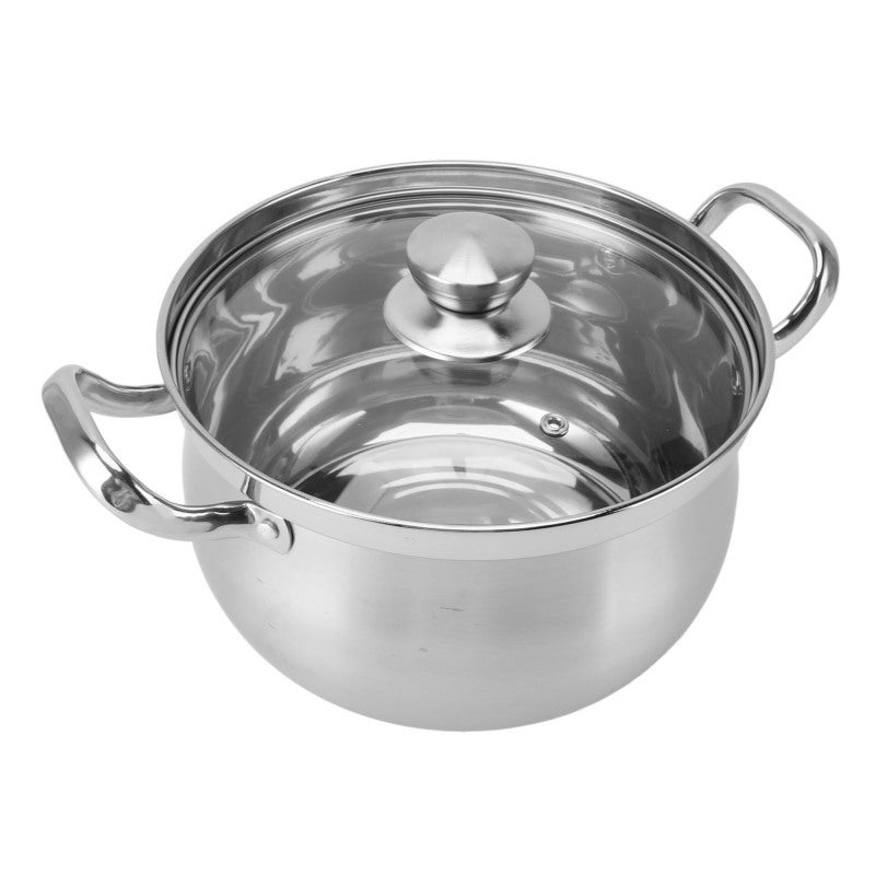 Stainless Steel Stockpot 24cm Diameter Spill Proof Soup Pot - Dual Handle Design Kitchen Cookware for Home Cooking - Image 4
