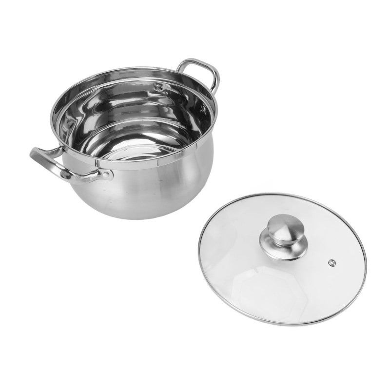 Stainless Steel Stockpot 24cm Diameter Spill Proof Soup Pot - Dual Handle Design Kitchen Cookware for Home Cooking - Image 3