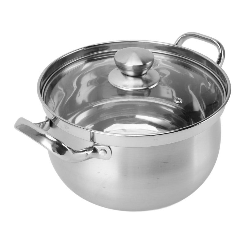 Stainless Steel Stockpot 24cm Diameter Spill Proof Soup Pot - Dual Handle Design Kitchen Cookware for Home Cooking - Image 5