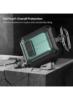 O Ozone Case For Samsung Galaxy Buds3 & Galaxy Buds 3 Pro Case Cover (2024), Rugged Armor Shockproof Hard Shell Protection Case with Secure Lock Clip - Green  - Image 4
