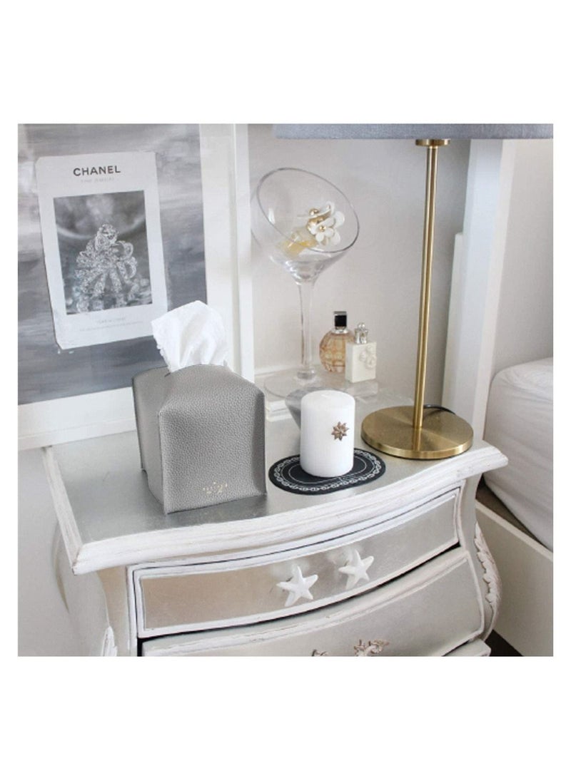 Y&D 1 Piece Modern PU Leather Square Tissue Box Holder Decorative  - Image 5