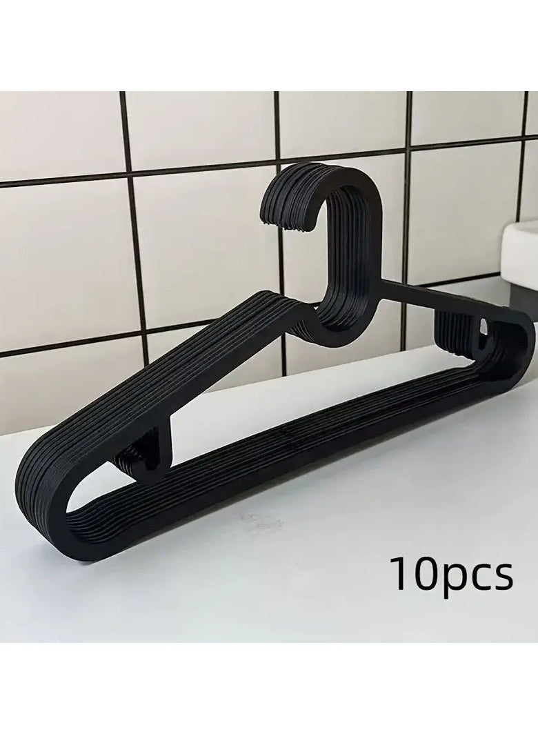 Set of 10 Plastic Hangers Home Storage Solution for Coats, Suits, and Dresses, Closet Organization | Modern Look | Durable Construction, Clothes Racks - Image 2
