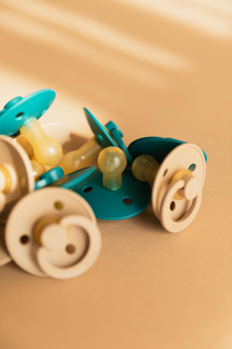 BIBS Colour Pacifier 2-Pack, BPA Free Binky Pacifier, Round Nipple. Natural Rubber Latex, Made in Denmark, Size 1 (0-6 Months), Taupe/Scuba - Image 5