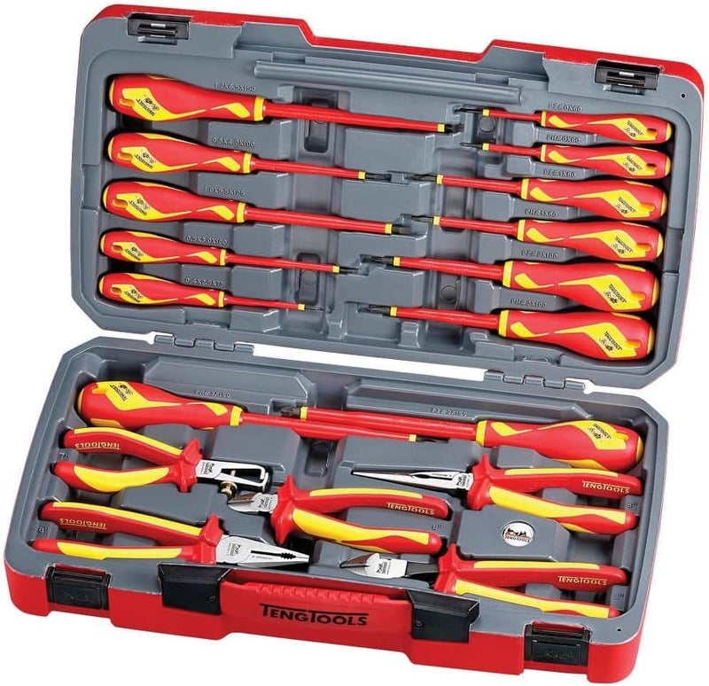 Teng Tools TV18 N Insulated Pliers and Screwdriver Set - 18 Pieces