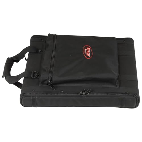 SKB Cases 1U Soft Rack Case for Wireless Microphone Systems with Steel Rails, Heavy Duty Zippers, Outer Pocket and Shoulder Straps, Black - Image 1