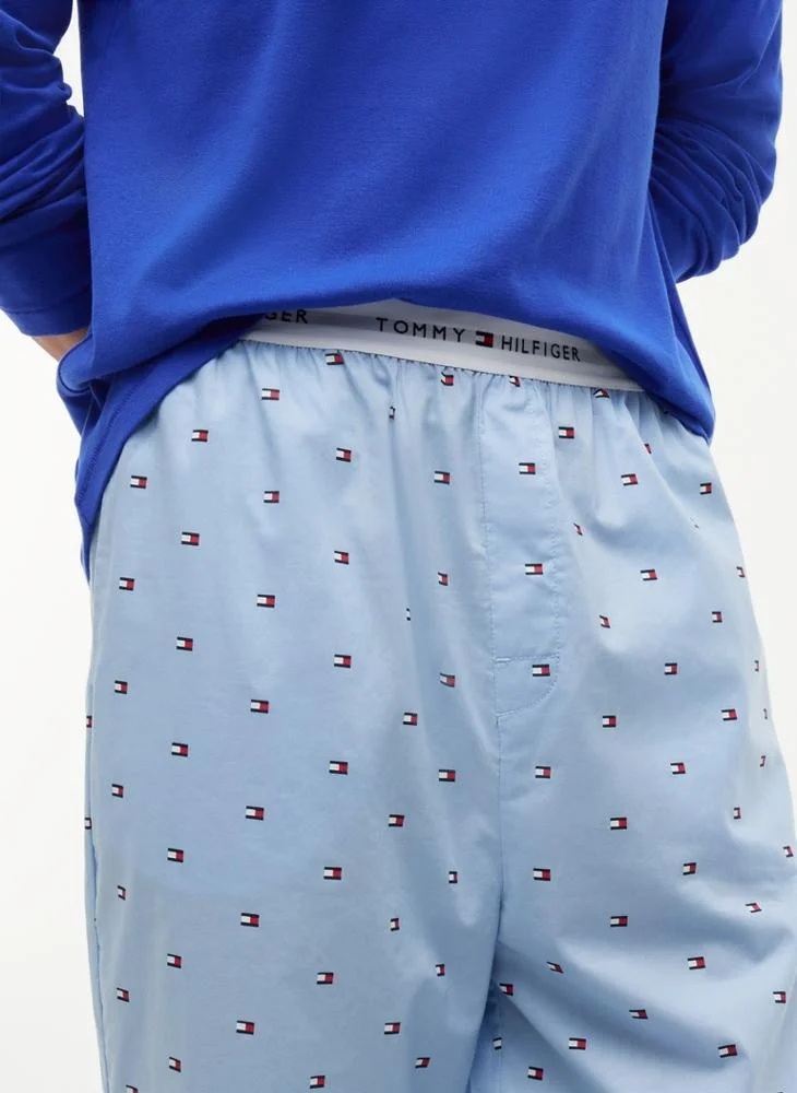 Tommy Hilfiger  Signature Print Woven Pyjama Set for Men | Best Price UAE