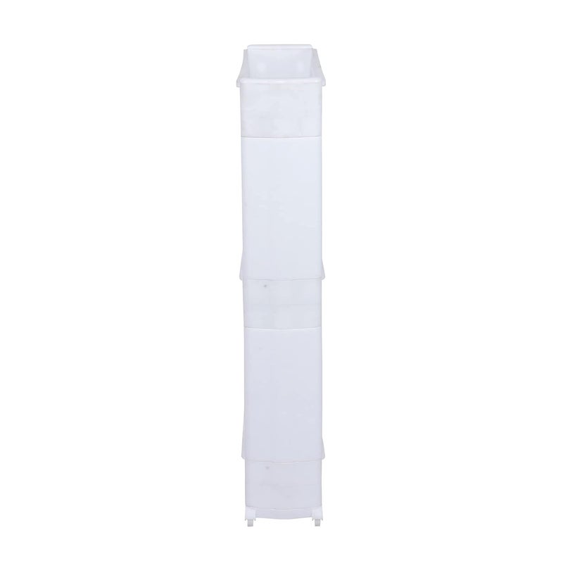 Birdwing NAVRANG Multipurpose Plastic Storage Organizer Slim Rack Shelf with Wheels | Slim Slide Out Kitchen Trolley Rack Holder Storage Organizer for Kitchen (White- 3 Layer) - Image 3