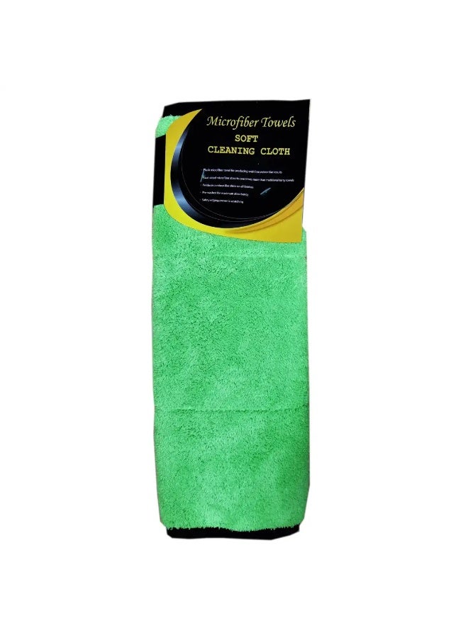 KENCO Dual-Sided Green Microfiber Towel Soft Cleaning Cloth Mirror-Like Shine Safety Edging-Prevent Scratches 39X39Cm Size - Image 2