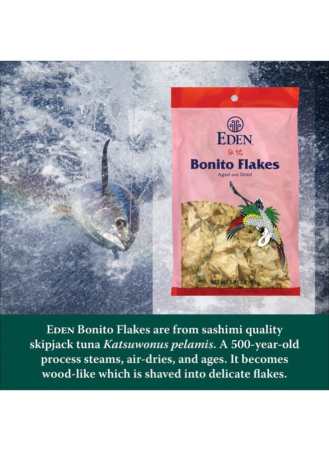 Eden Japanese Bonito Flakes, Shaved Skipjack Tuna, Katsuobushi ??, Traditionally Aged And Dried, Hardwood Smoked, Make Dashi And Miso Soup, 1.05 Oz (2-Pack)