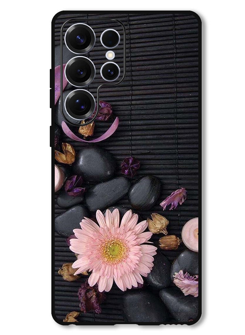 Theodor Protective Case Anti Scratch Shock Proof Bumper Cover For Samsung Galaxy S25 Ultra Flowers & Stones - Image 1
