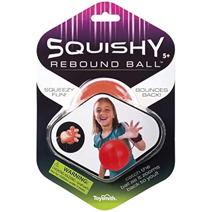 Toysmith Squishy Rebound Ball with Wrist Strap - Assorted Colors - Image 1