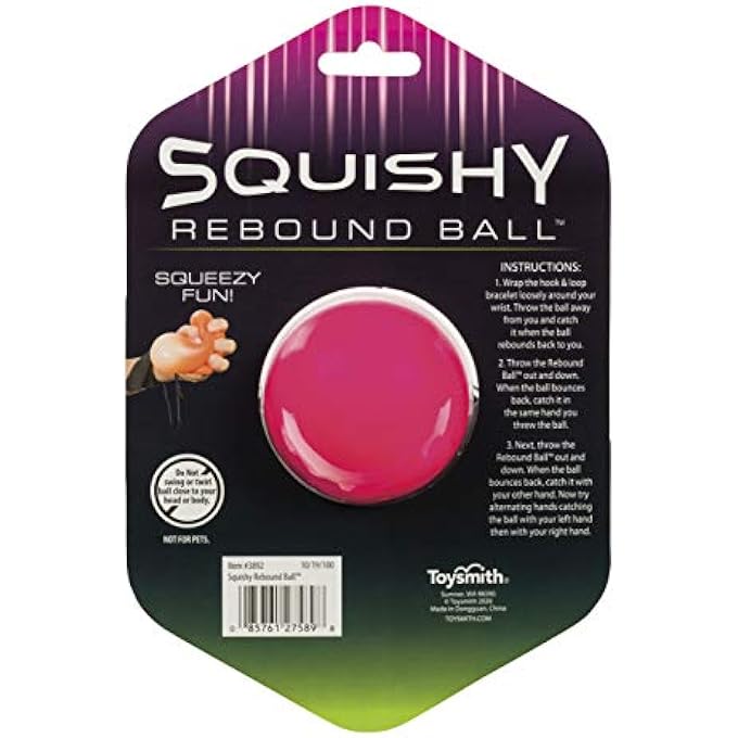 Toysmith Squishy Rebound Ball with Wrist Strap - Assorted Colors - Image 2