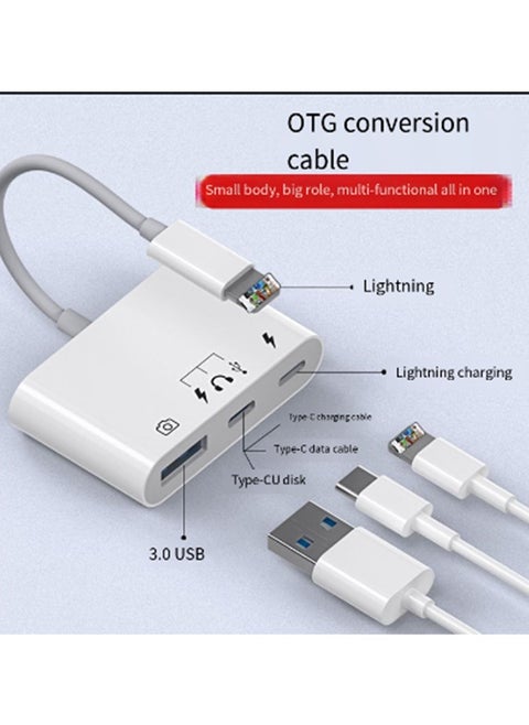 Multi-Function Card Reader Lightn 3-In-1 【 Read USB/TYPE-C/Charging 】 Supports Hard Drives