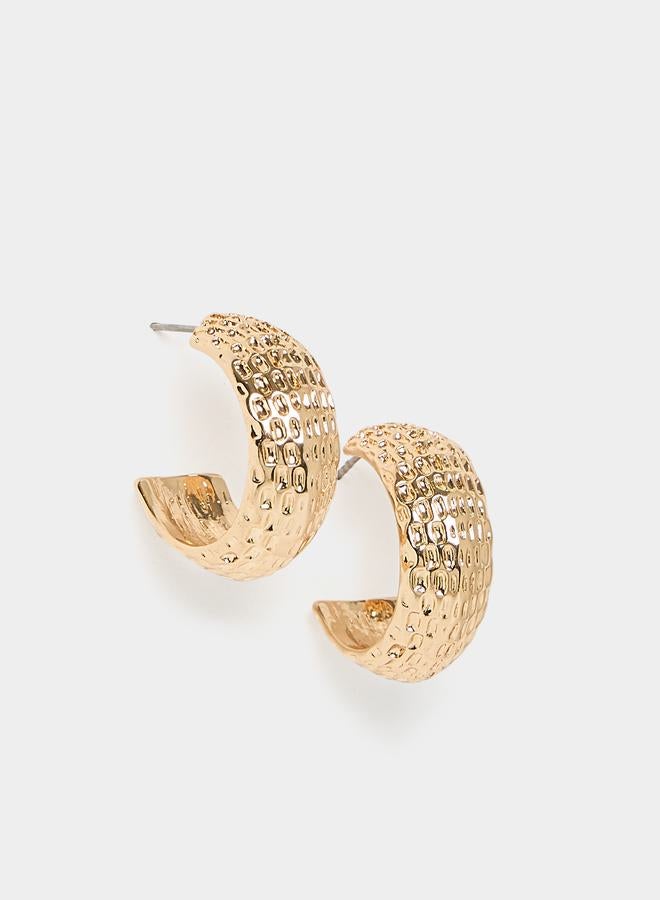 Styli Textured Hoop Earrings  - Image 1