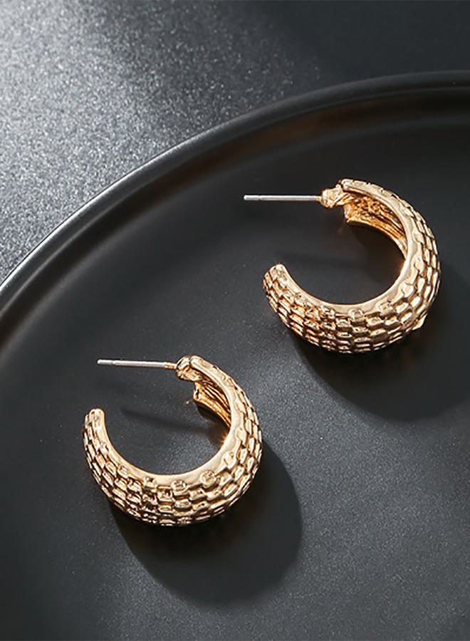 Styli Textured Hoop Earrings  - Image 3