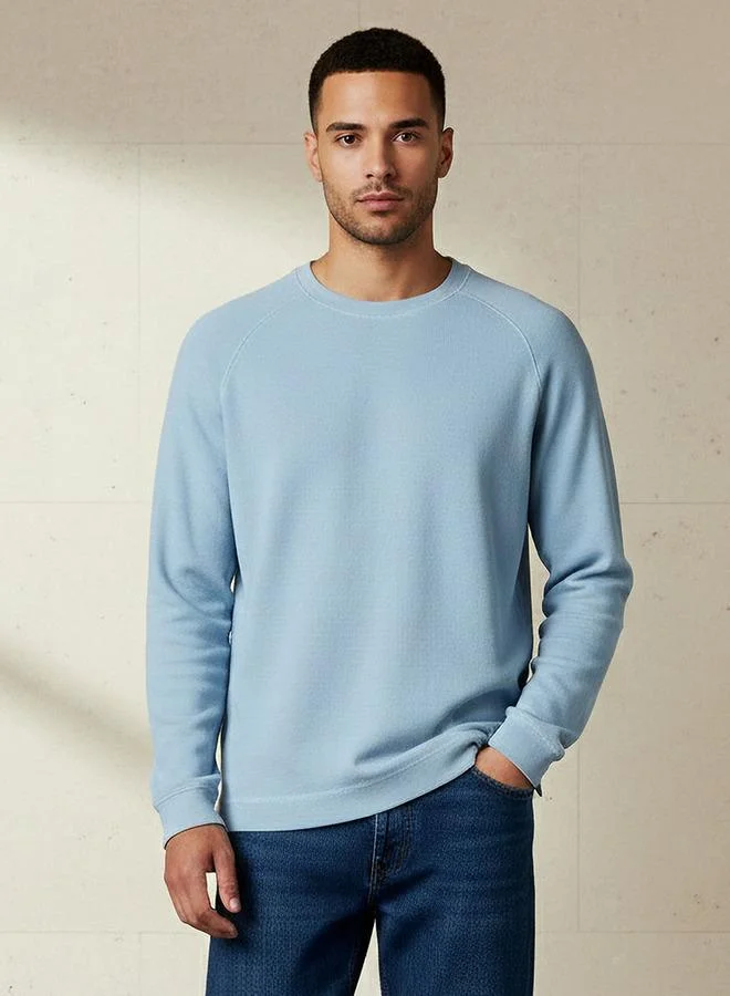 Splash FAV Men Regular Fit Crew Neck Long Sleeve Textured T shirt
